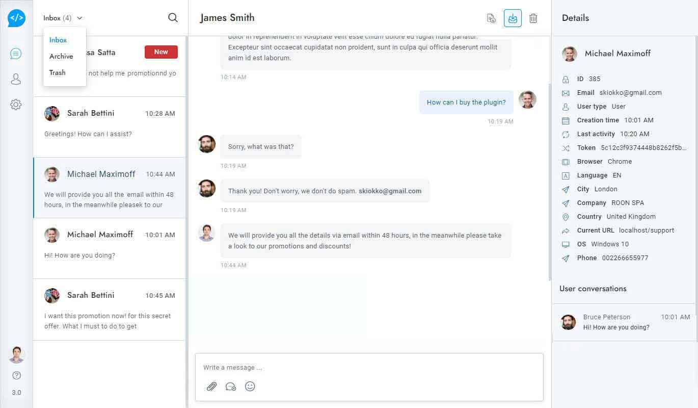 Support Chat Admin