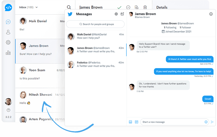 Twitter chat integration